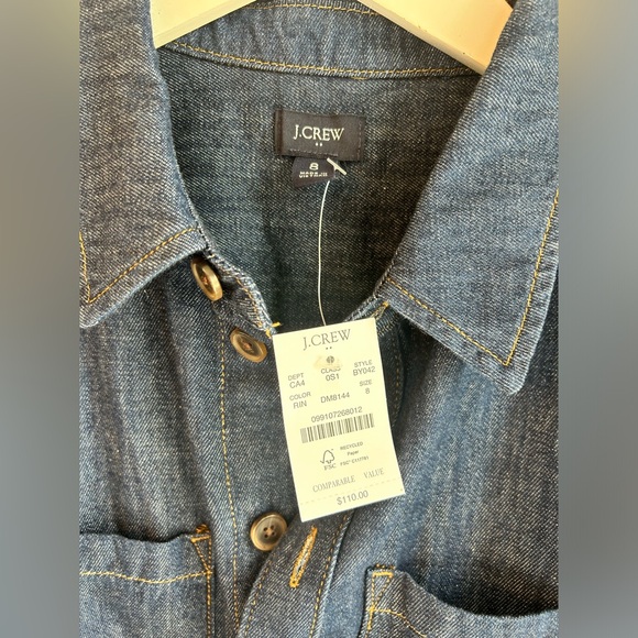 J Crew Factory Denim Utility Mini Dress NWT - Picture 7 of 7
